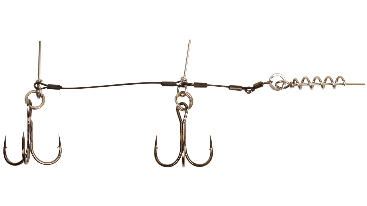 Оснастка для силикона BFT Shallow Stinger Rig, Titanium 75lb/34кг Tandem Owner 2/0 - 1pcs (03-FHPTI2, )