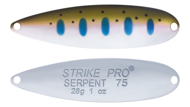 Блесна колеблющаяся Strike Pro Serpent Treble 75H тройник, 28.0 гр, 7.5 см (ST-010B2#485-1-CP, 75 мм, 28 гр)