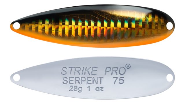 Блесна колеблющаяся Strike Pro Serpent Treble 75H тройник, 28.0 гр, 7.5 см (ST-010B2#613-713-CP, 75 мм, 28 гр)