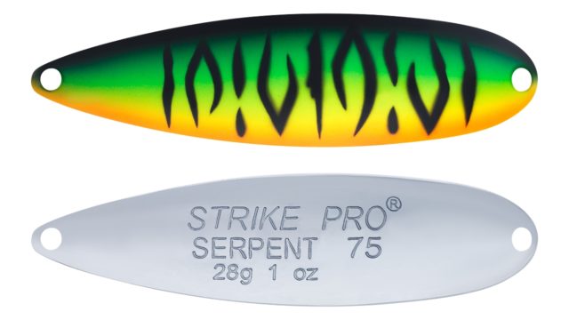 Блесна колеблющаяся Strike Pro Serpent Treble 75H тройник, 28.0 гр, 7.5 см (ST-010B2#GC01S-CP, 75 мм, 28 гр)