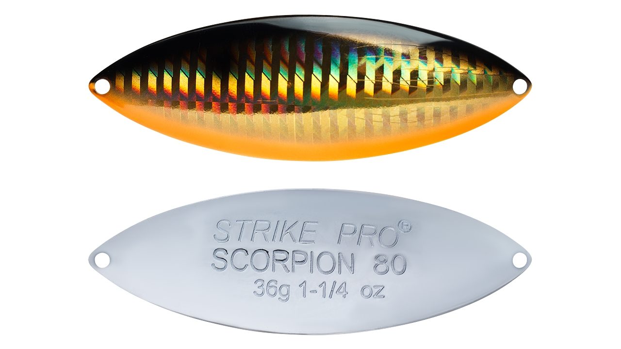 Блесна колеблющаяся Strike Pro Scorpion Double 70M двойник-незацепляйка, 18.0гр, 7.0см (ST-08BD#613-713-CP, )