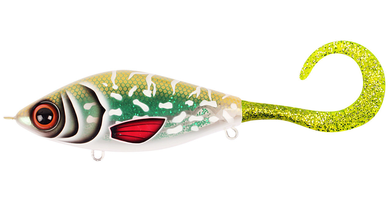 Джеркбейт Strike Pro Guppie Jr shallow Glitter Pike - Green / Gold glitter 11см 58гр (EG-208AS#TR-002, )