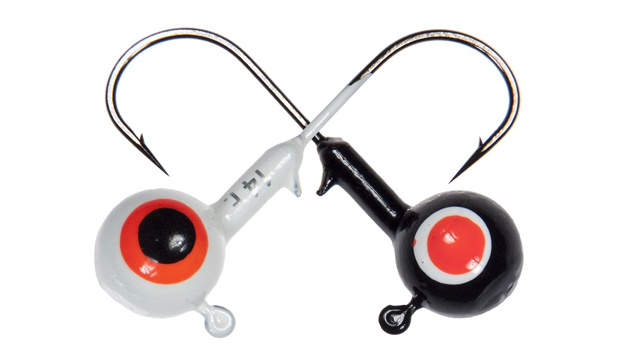 Джиг шар Strike Pro крашеный с глазами 1,75гр кр. №2 10шт светящийся и черный (PJH-02#BG, )