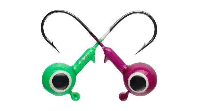 Джиг шар Strike Pro крашеный с глазами 18гр кр. №4/0 10шт зеленый и фиолетовый (PJH-18#GP, )