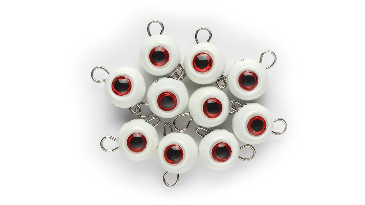 Груз крашеный разборная чебурашка Strike Pro "ШАР 3D EYE" 20 гр., цвет люминисцентный, 10 шт/уп (RPS-EYE-20#FLUO, )