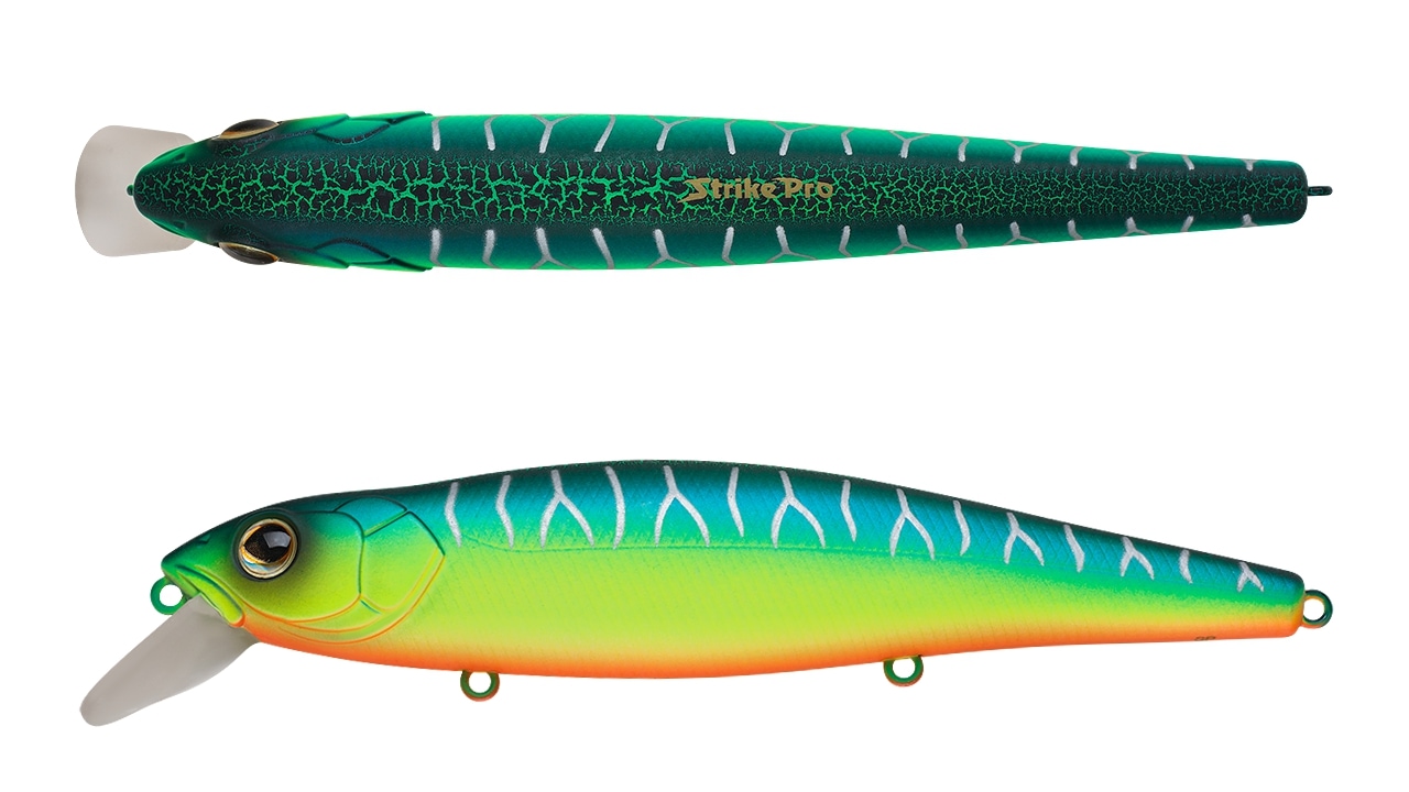 Минноу Strike Pro Jer-O Minnow 130 A223S-RP (EG-039SP#A223S-RP, 130 мм, 27.8 гр, нейтральный, 1.5-2.5 м)